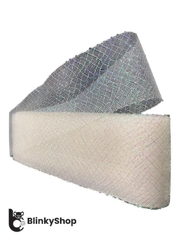 Rijelina de 8 cm cu fir stralucitor alb