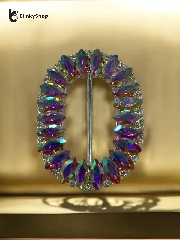 Catarame Metalice Decorative 5,5x7cm arginti cu reflexe multicolore