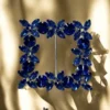 Catarame Metalice Decorative 6cm Albastru deschis, patrate,cu pietre