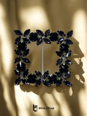 Catarame Metalice Decorative 6cm Mov, patrate, cu pietre