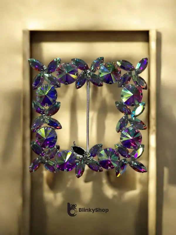 Catarame Metalice Decorative 9 cm argintiu cu reflexe multicolore