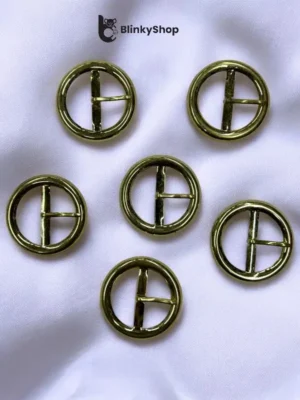 Cataramea metalica 5,5 cm, cu ac de fixare, rotunda, aurie