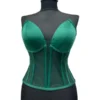 Corset pentru Rochii Verde Smarald Tulle, cu cupe si balene, fara bretele, reglabil.