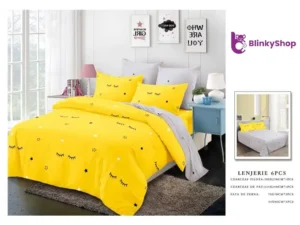 Lenjerie Finet 6 Piese N601,galben, 4 fete de perna
