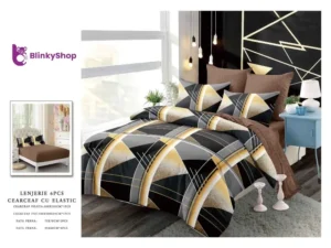 Lenjerie Finet 6 Piese N629, cu doua fete si 4 fete de perna
