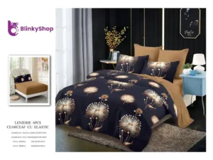 Lenjerie Finet 6 Piese N631, cu doua fete si 4 fete de perna