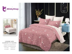 Lenjerie Finet 6 Piese N634, cu doua fete si 4 fete de perna