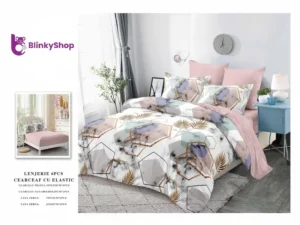 Lenjerie Finet 6 Piese N635, cu doua fete si 4 fete de perna