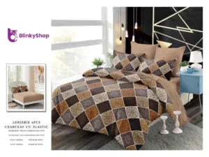 Lenjerie Finet 6 Piese N638, cu doua fete si 4 fete de pern