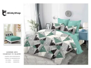 Lenjerie Finet 6 Piese cu Elastic E640, bumbac, 4 fete de perna