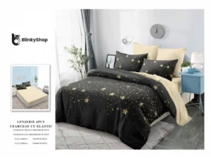 Lenjerie Finet 6 Piese cu Elastic E659, bumbac, cu 4 fete de perna