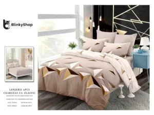 Lenjerie Finet 6 Piese cu Elastic E663, bumbac, 4 fete de perna