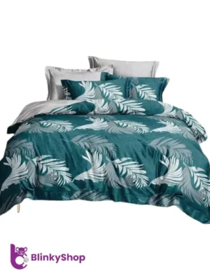 _Lenjerie Finet 6 Piese cu Elastic E704, 4 fete de perna, model cu frunze