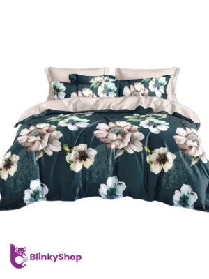 Lenjerie Finet 6 Piese cu Elastic E709, 4 fete de perna, verde cu crem