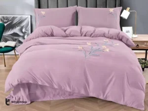 LENJERIE DE LUX BRODATA FINET C403, 4 piese, roz pudra