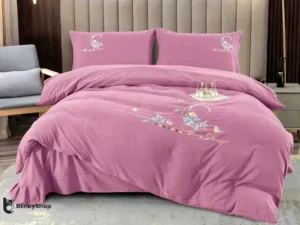 LENJERIE DE LUX BRODATA FINET C405, 4 piese, plamaniu