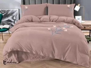 LENJERIE DE LUX BRODATA FINET C407, 4 piese, cacao cu lapte