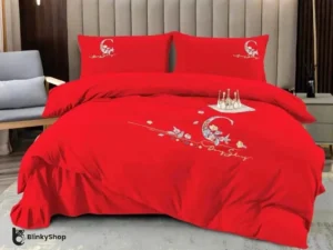 LENJERIE DE LUX BRODATA FINET C409, 4 piese, rosie