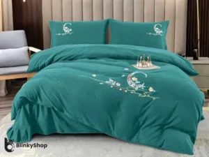 LENJERIE DE LUX BRODATA FINET C411,4 piese, verde smarald