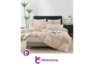 Lenjerie de lux bumbac tricotat B605, 4 piese, crem