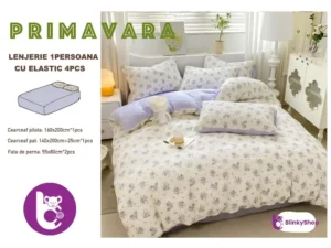 Lenjerie finet creponat 1pers C402,cearceaf cu elastic
