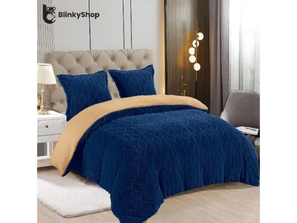 Set Pilota Cocolino + 2 Fețe Pernă Bleumarin, tip tricotaj