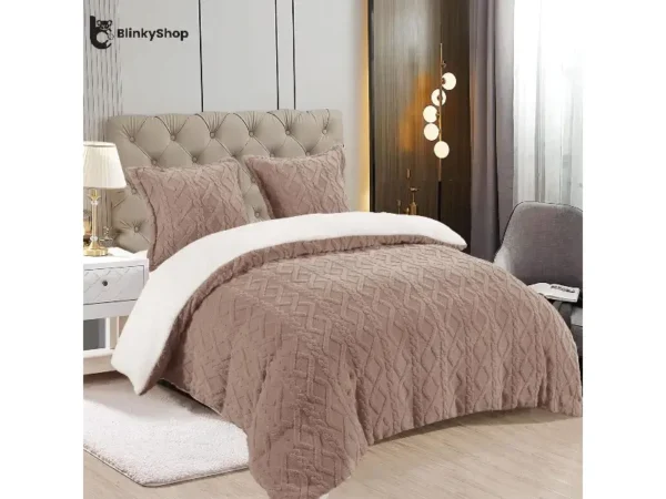 Set Pilota Cocolino + 2 Fețe Pernă Capucino, tip tricotaj